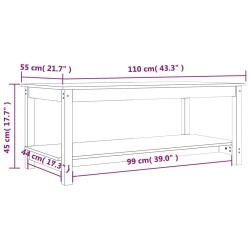 Couchtisch 110x55x45 cm Massivholz Kiefer