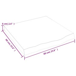 Waschtischplatte 60x60x(2-6) cm Massivholz Unbehandelt