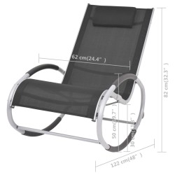 Garden-Schaukelstuhl Schwarz Textilene