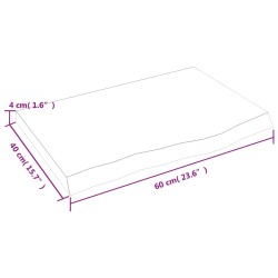 Waschtischplatte 60x40x(2-4) cm Massivholz Unbehandelt