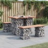 Gartenbank aus Gabionen 100x70x72 cm Massivholz Douglasie