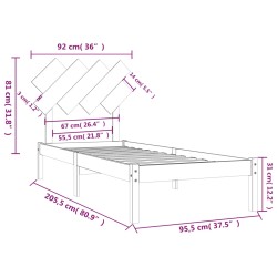 Massivholzbett 90x200 cm