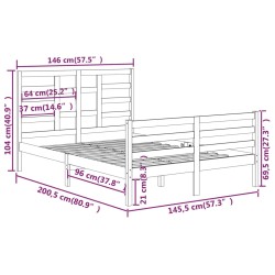 Massivholzbett ohne Matratze 140x200 cm