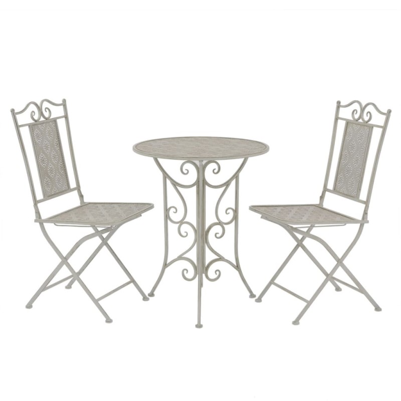 3-tlg. Bistro-Set Stahl Grau