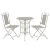 3-tlg. Bistro-Set Stahl Grau