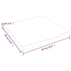 Waschtischplatte Hellbraun 60x60x(2-4) cm Massivholz Behandelt