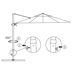 Ampelschirm mit Aluminium-Mast 300 cm Rot