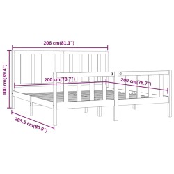 Massivholzbett Weiß 200x200 cm