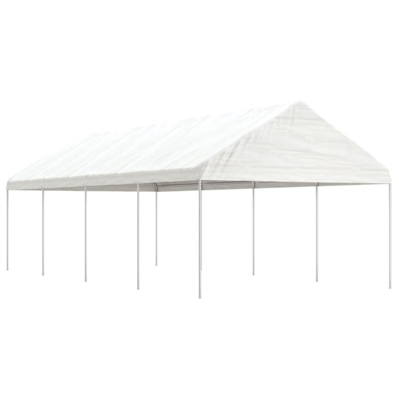 Pavillon mit Dach Weiß 8,92x4,08x3,22 m Polyethylen