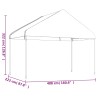 Pavillon mit Dach Weiß 8,92x4,08x3,22 m Polyethylen