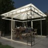 Pavillon mit Moskitonetz & LED-Lichterkette 3x3x2,73m Cremeweiß