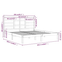 Massivholzbett ohne Matratze 200x200 cm