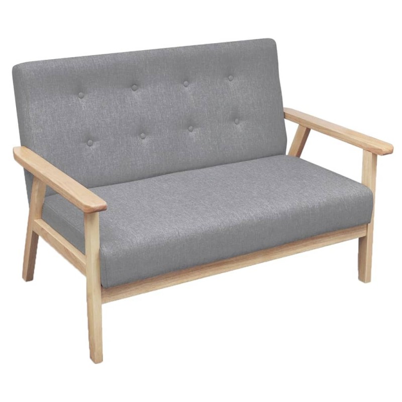 2-Sitzer-Sofa Stoff Hellgrau