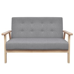 2-Sitzer-Sofa Stoff Hellgrau