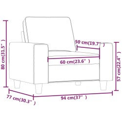 Sessel Dunkelgrau 60 cm Stoff