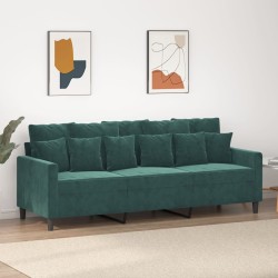 3-Sitzer-Sofa Dunkelgrün 180 cm Samt