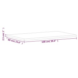 Waschtischplatte 100x60x2,5 cm Massivholz Buche