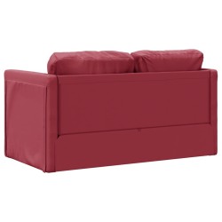 Bodensofa mit Schlaffunktion Weinrot 112x174x55 cm Kunstleder