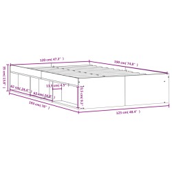 Bettgestell Sonoma Eiche 120x190 cm