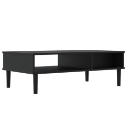 Couchtisch SENJA Rattan-Optik Schwarz 100x55x33 cm Kiefernholz