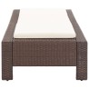 Sonnenliege mit Auflage Braun Poly Rattan