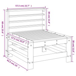 Garten-Mittelsofa Schwarz Massivholz Kiefer