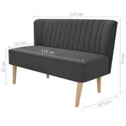 Sofa Stoff 117 x 55,5 x 77 cm Dunkelgrau