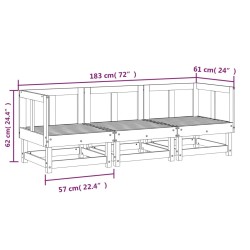 3-tlg. Garten-Lounge-Set Kiefernholz Imprägniert