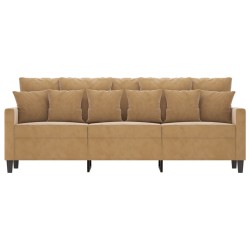 3-Sitzer-Sofa Braun 180 cm Samt