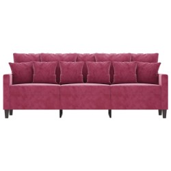 3-Sitzer-Sofa Weinrot 180 cm Samt