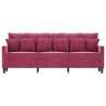 3-Sitzer-Sofa Weinrot 180 cm Samt