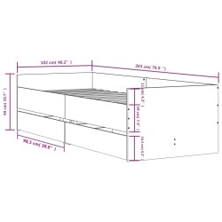 Bettgestell mit Schubladen Grau Sonoma 100x200 cm