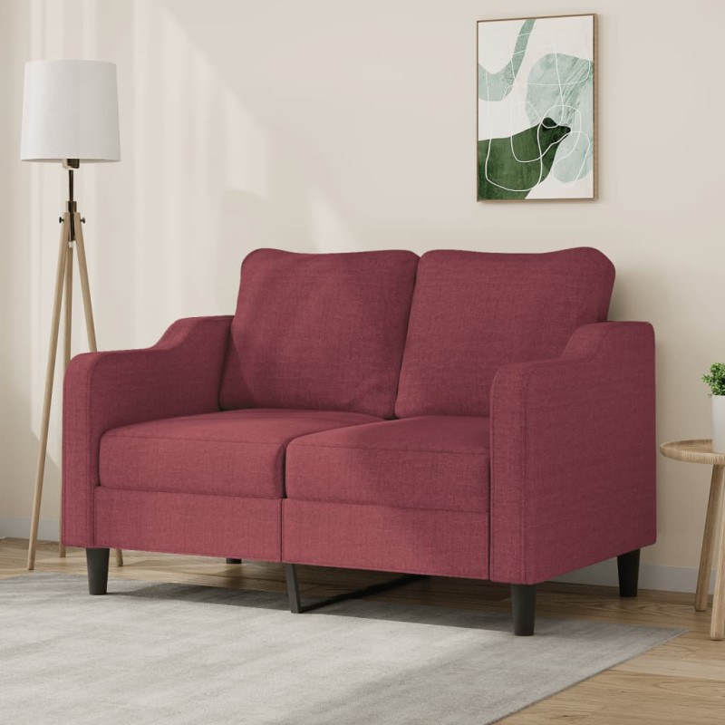 2-Sitzer-Sofa Weinrot 120 cm Stoff