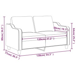 2-Sitzer-Sofa Weinrot 120 cm Stoff