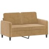 2-Sitzer-Sofa Braun 120 cm Samt