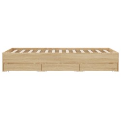 Bettgestell mit Schubladen Sonoma-Eiche 120x190cm Holzwerkstoff