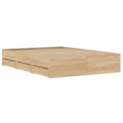 Bettgestell mit Schubladen Sonoma-Eiche 120x190cm Holzwerkstoff