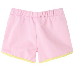 Kindershorts mit Besatz Knallrosa 140