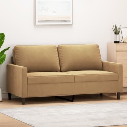 2-Sitzer-Sofa Braun 140 cm Samt