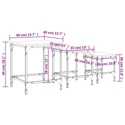 Satztische 3 Stk. Grau Sonoma Holzwerkstoff