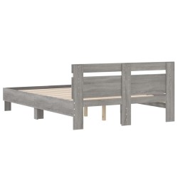 Bettgestell mit Kopfteil Grau Sonoma 120x190 cm Holzwerkstoff