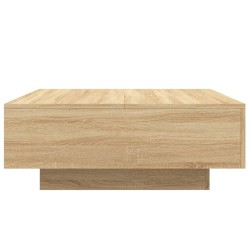 Couchtisch mit LED-Leuchten Sonoma-Eiche 80x80x31 cm