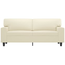 2-Sitzer-Sofa Creme 140 cm Kunstleder