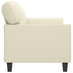 2-Sitzer-Sofa Creme 140 cm Kunstleder