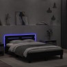 Bett mit LED-Beleuchtung und Matratze Schwarz 120x200 cm