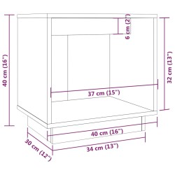 Nachttische 2 Stk. Schwarz 40x30x40 cm Massivholz Kiefer