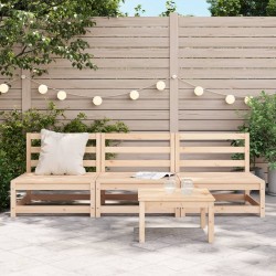 Gartensofas ohne Armlehnen 3 Stk. 70x70x67 cm Massivholz Kiefer