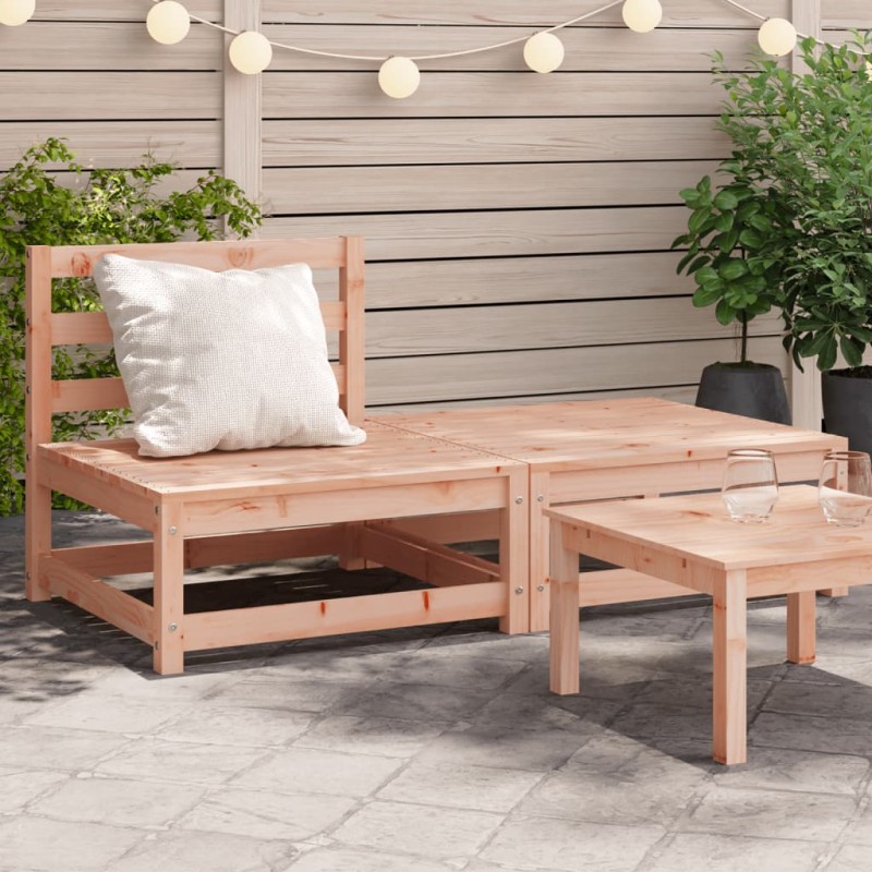 Gartensofa ohne Armlehnen mit Hocker Massivholz Douglasie