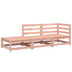 Gartensofa mit Hocker 2-Sitzer Massivholz Douglasie