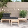 Gartensofa ohne Armlehnen mit Kissen und Hockern